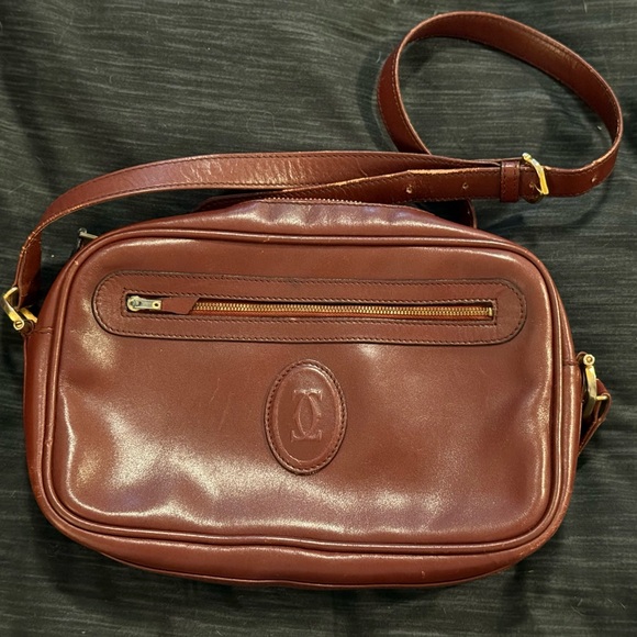 Vintage Cartier Crossbody Maroon/Brown - Picture 1 of 14